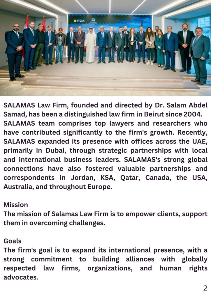 Legal Updates and Immigration Advices. Delivered Monthly in double version (English/arabic) Stay Informed with SALAMAS Law Firm #December Edition